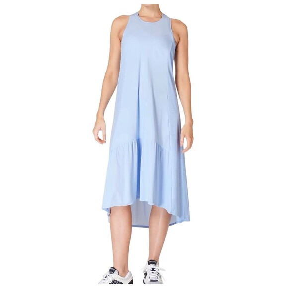 Sweaty Betty Explorer Ace Racerback Midi Dress Breeze Blue‎ Size L NWT $128 READ - Picture 8 of 15